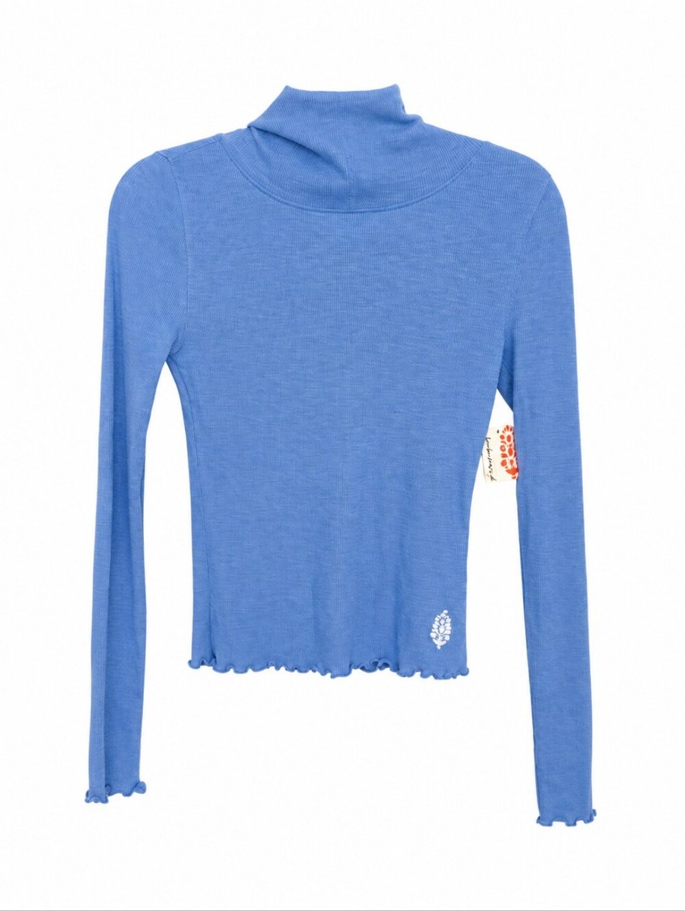 BNWT Free People Movement Breathe EasyRibbed Hooded Long Sleeve - Blue - Size Xs